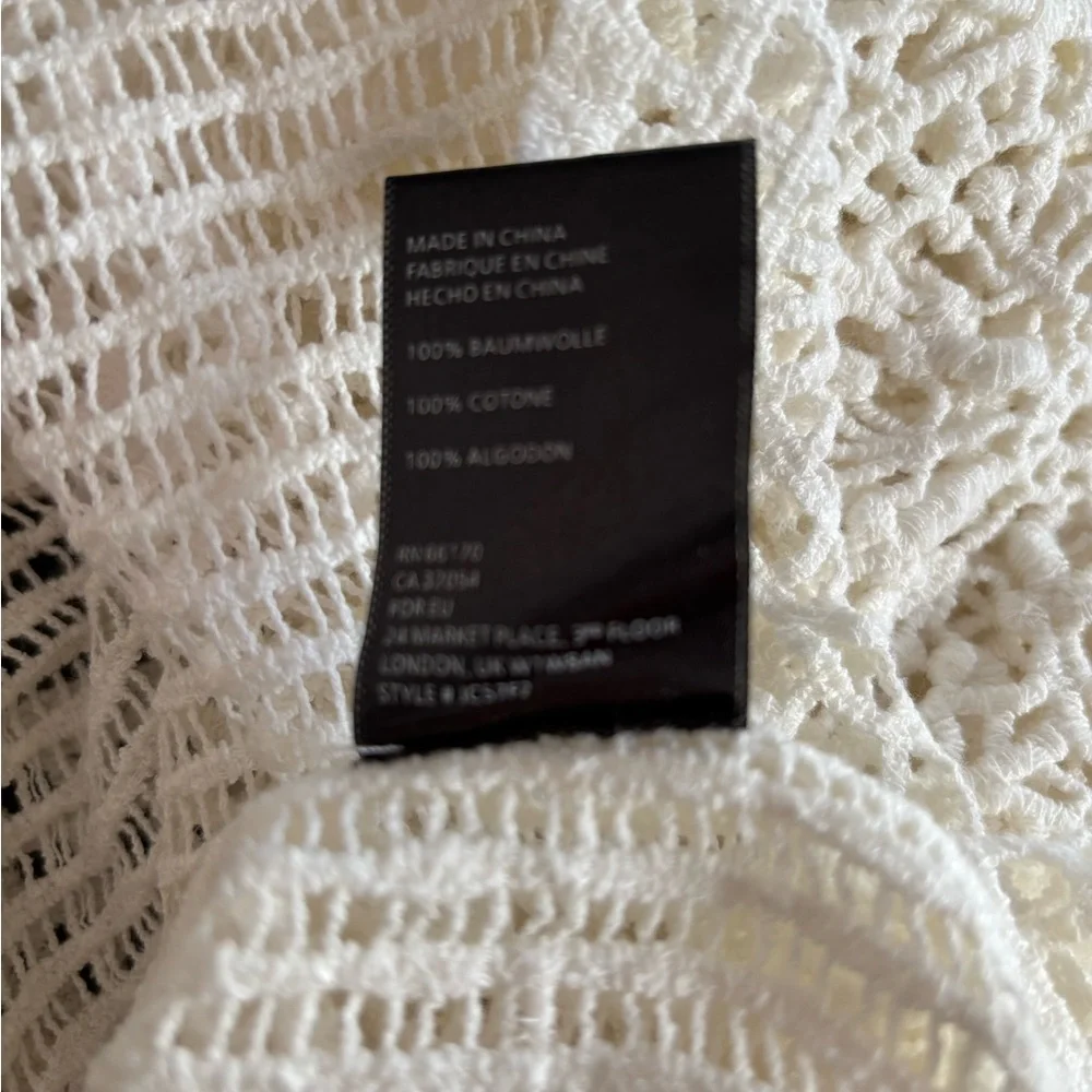 Anthropologie James Coviello White Cotton Lace Top XS